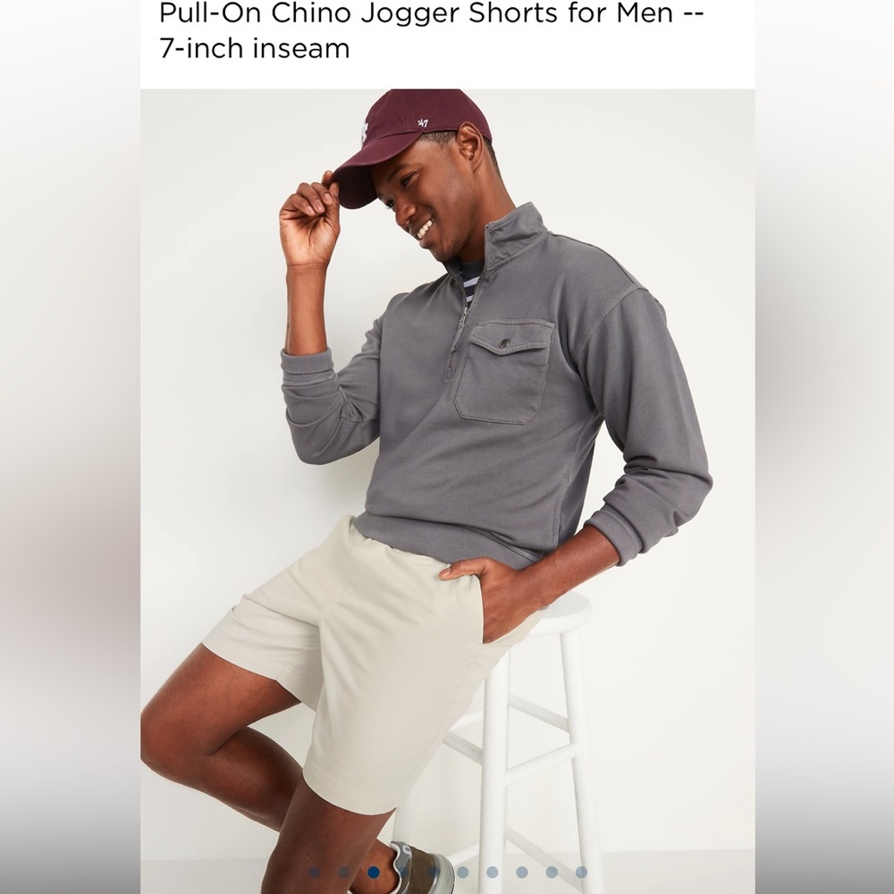 Men's Chino short 7" white beige